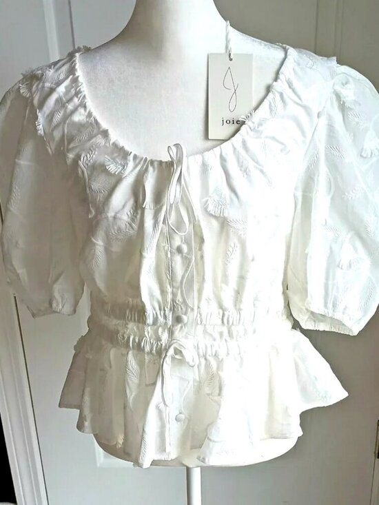 Joie Tops - NEW! GORGEOUS BOHO ELASTIC WAIST White BLOUSE By JOIE